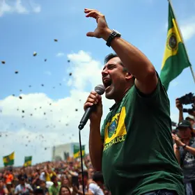 Vídeo: tumulto é registrado ao fim do evento de Flávio Bolsonaro em Fortaleza tumulto